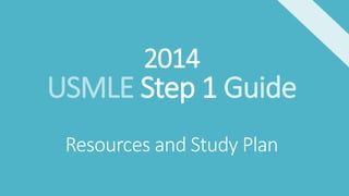 2014

USMLE Step 1 Guide
Resources and Study Plan

 