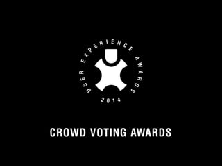CROWD VOTING AWARDS 
© 2012 User Experience Awards UserExperienceAwards.com #UXAwards @UXAwards 
 