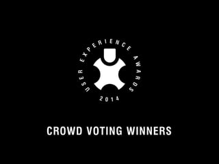 CROWD VOTING WINNERS 
© 2012 User Experience Awards UserExperienceAwards.com #UXAwards @UXAwards 
 