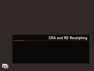 CRA and RE Receipting

 