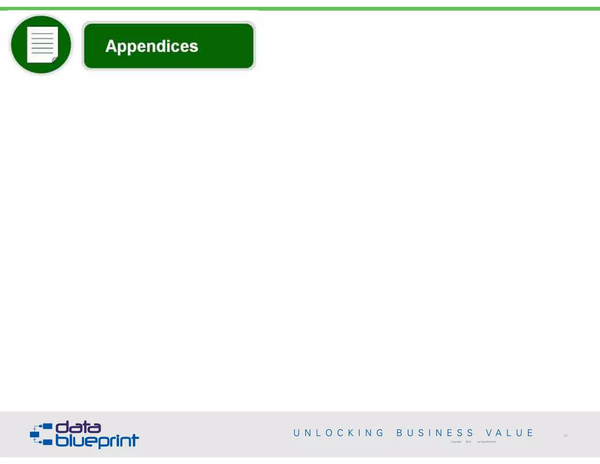 Appendix
62
Copyright 2014 by Data Blueprint
 