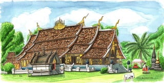 라오스 황금의도시 사원