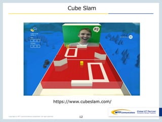 Copyright © NTT Communications Corporation. All right reserved.
Cube Slam
12
https://www.cubeslam.com/
 