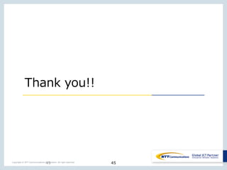 45Copyright © NTT Communications Corporation. All right reserved.
Thank you!!
45
 