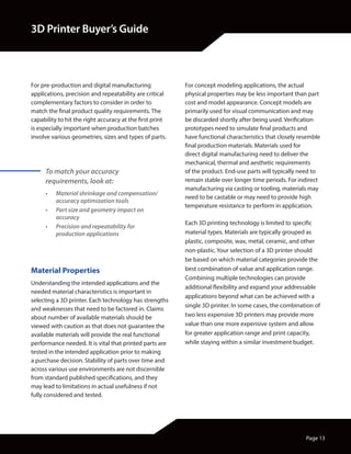 3D Systems White Paper 3D printer buyer guide | PDF