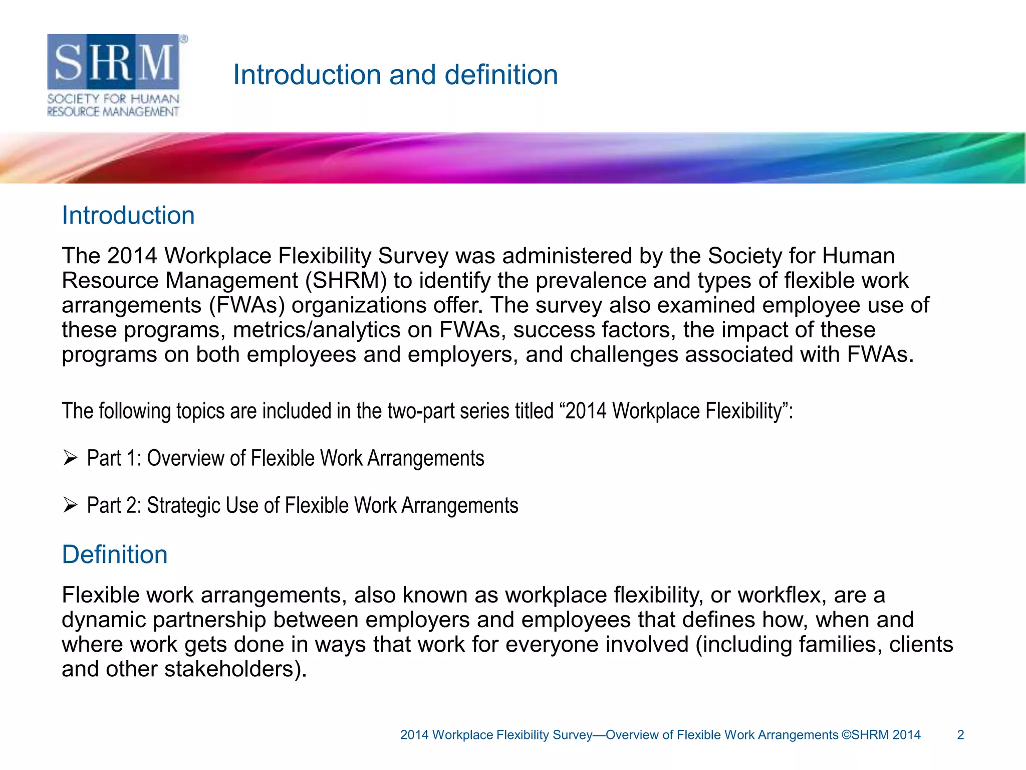 2014 workplace flexibility_survey_overview of fw_as | PPTX