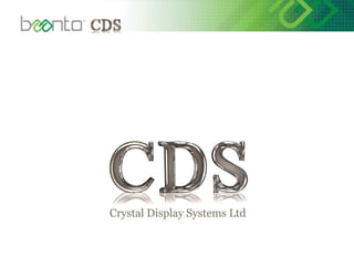 Touchscreen
Overview including all
Touchscreen Technologies
www.crystal-display.com
info@crystal-display.com
T: +441634 292025
 