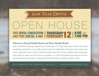 Feb 12 2015 Sauk Trail Dental Open House flier