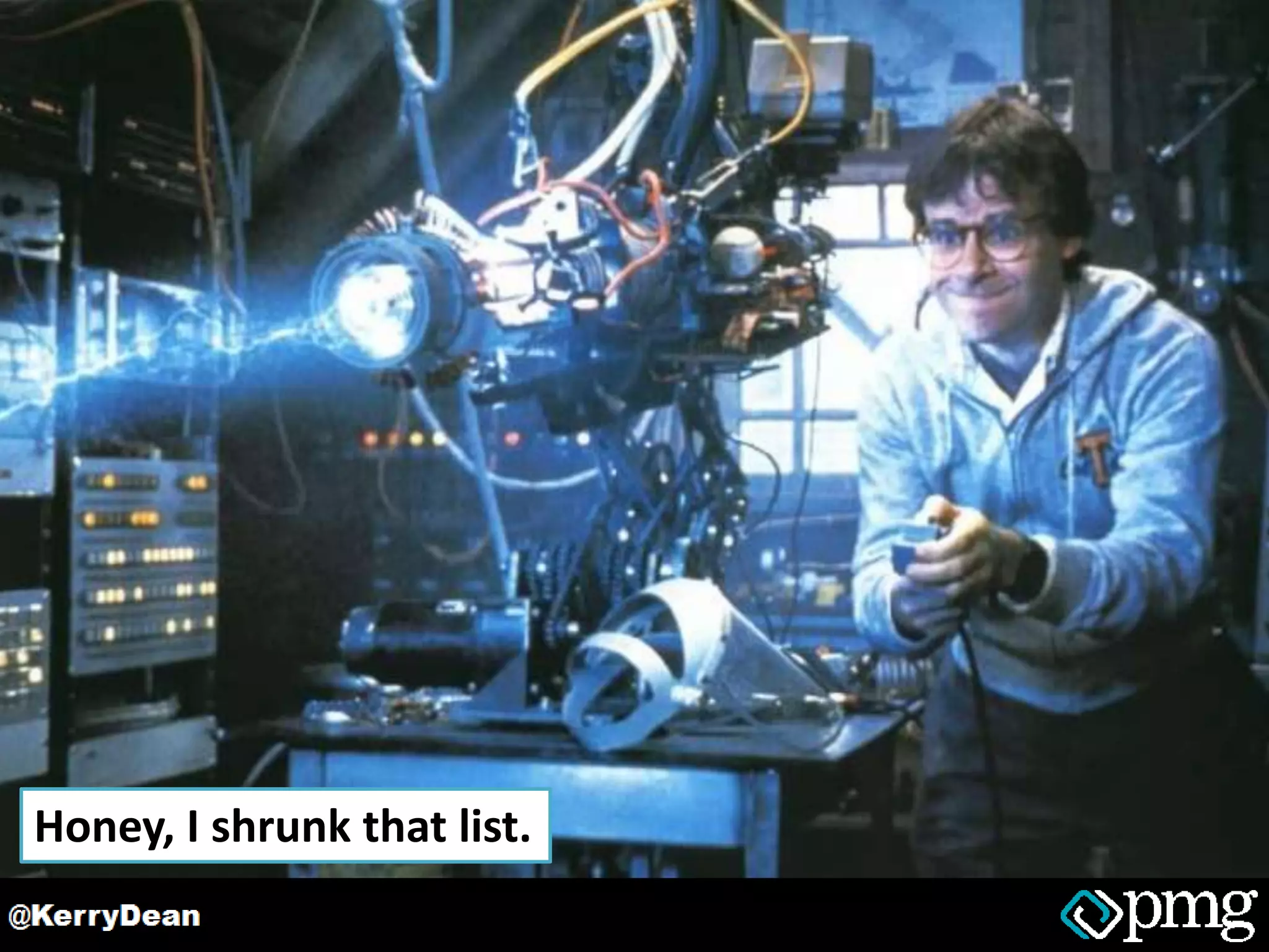 Honey, I shrunk that list.
 