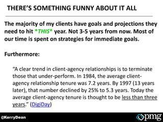 IT REALLY GOES BACK TO DEFINING THE GOALS
For clients who need long-term growth 3-5 years down
the road, focus on strategi...