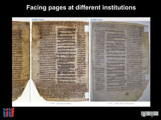 Facing pages at different institutions
 