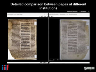 Detailed comparison between pages at different
institutions
 
