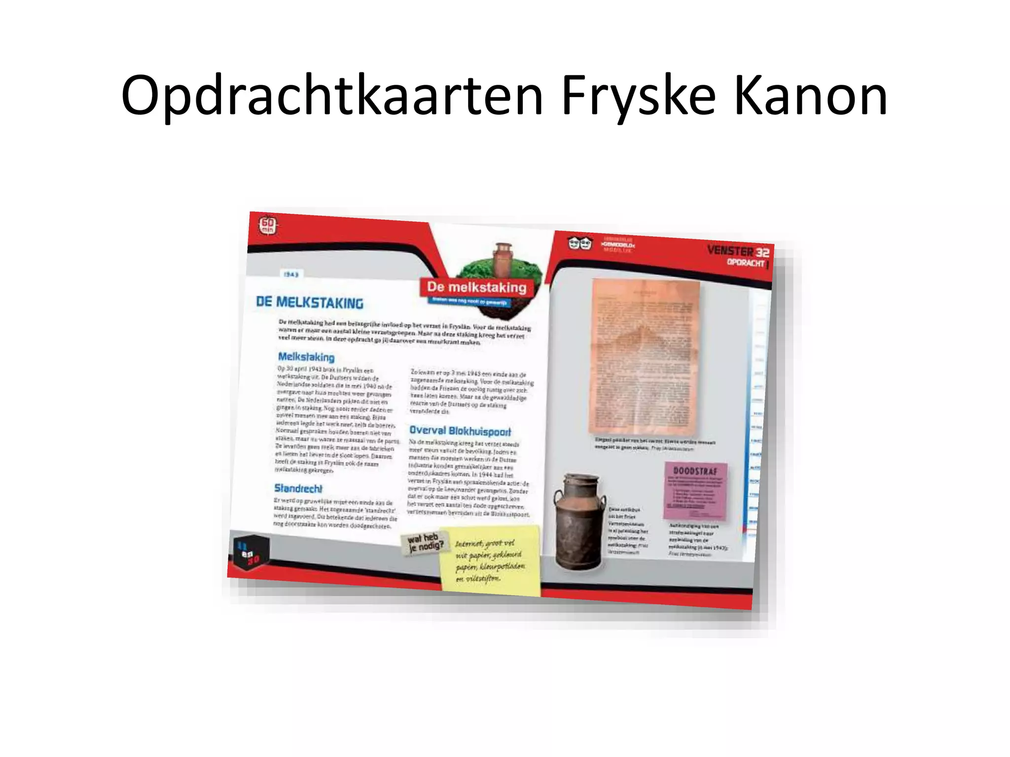 Opdrachtkaarten Fryske Kanon
 