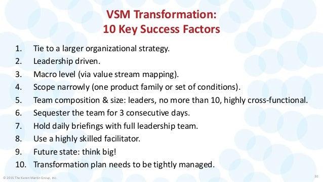 vsm transformation 10 key success the keys to success