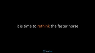 it is time to rethink the faster horse
 