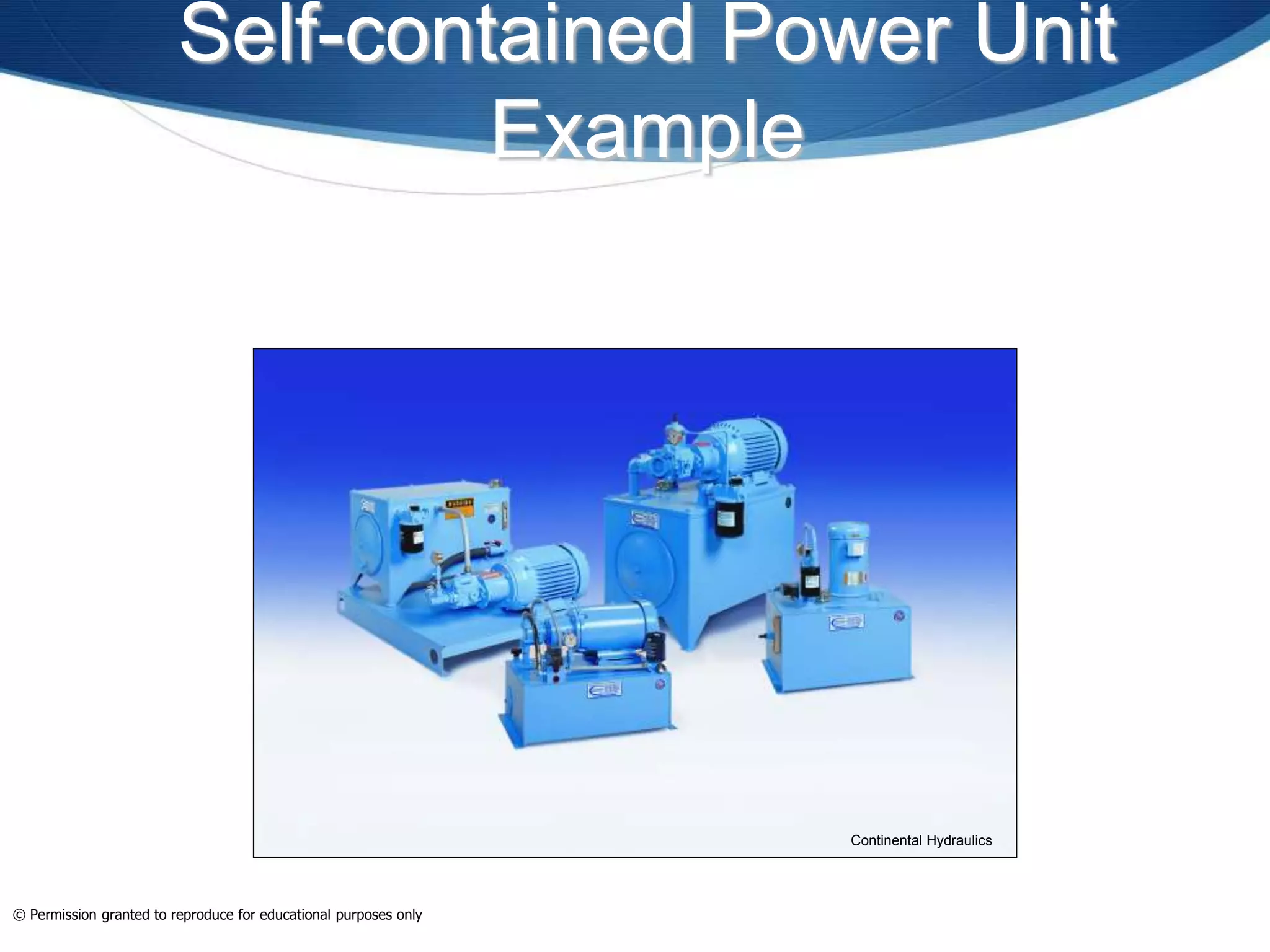Self-contained Power Unit
Example
Continental Hydraulics
© Permission granted to reproduce for educational purposes only
 