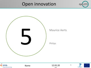 1
Open innovation
12.02.20Name 1
5
Maurice Aerts
Philips
 