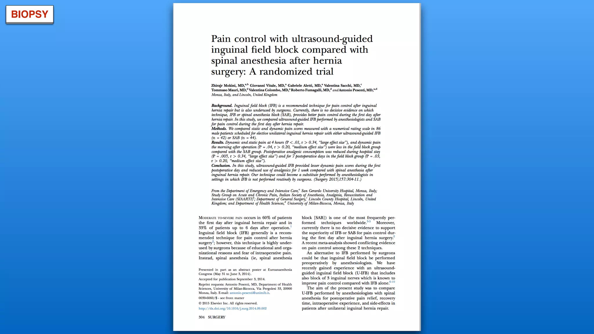 Pain control with ultrasoundguided inguinal field block compared with