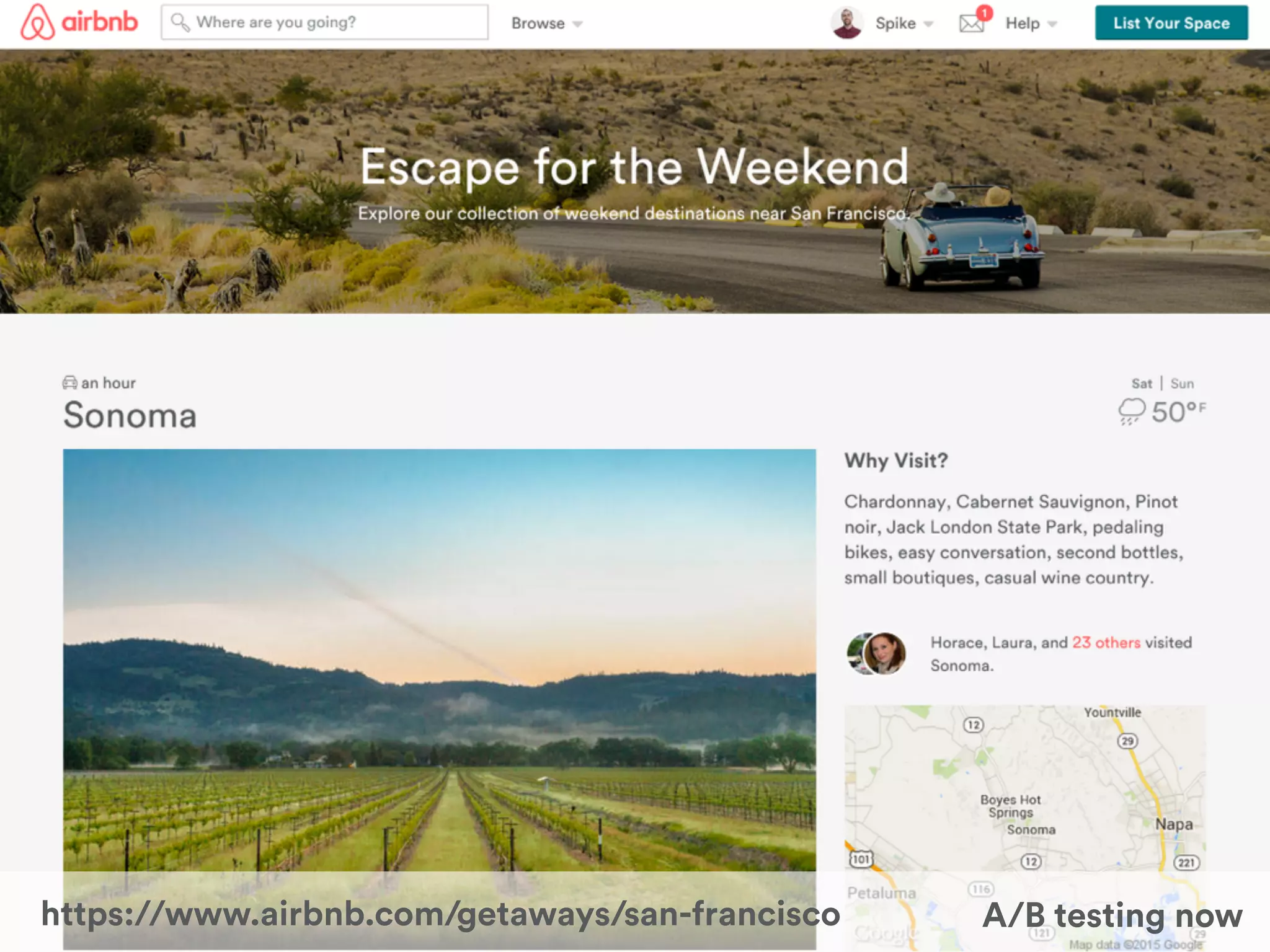 ! https://www.airbnb.com/getaways/san-francisco A/B testing now
 