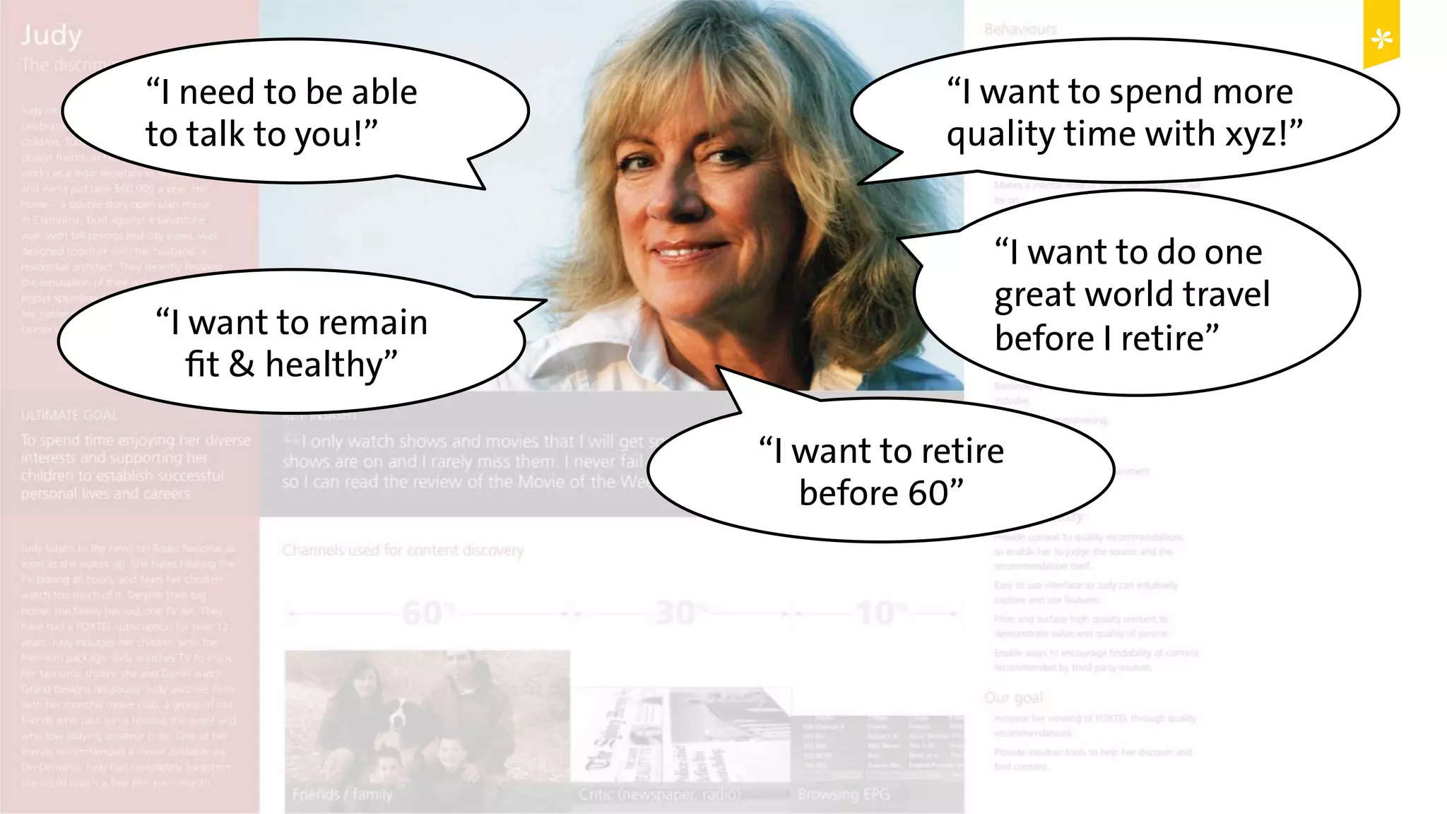 © Copyright 2015 Digital Leadership GmbH 66
“I want to do one
great world travel
before I retire”
“I want to spend more
quality time with xyz!”
“I need to be able
to talk to you!”
“I want to remain
fit & healthy”
“I want to retire
before 60”
 