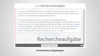 Verschiedene Aufgabetypen
 