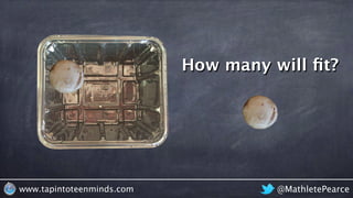 @MathletePearcewww.tapintoteenminds.com
How many will ﬁt?
 