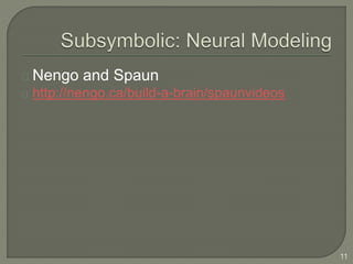 Nengo and Spaun
http://nengo.ca/build-a-brain/spaunvideos
11
 