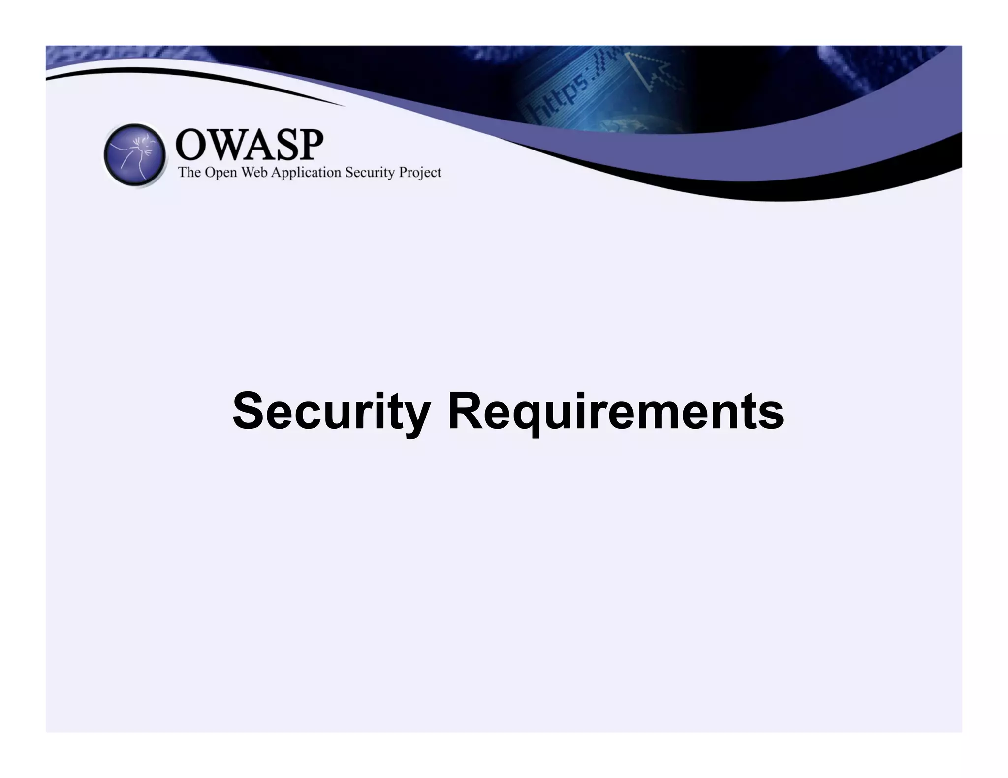 Security Requirements
 