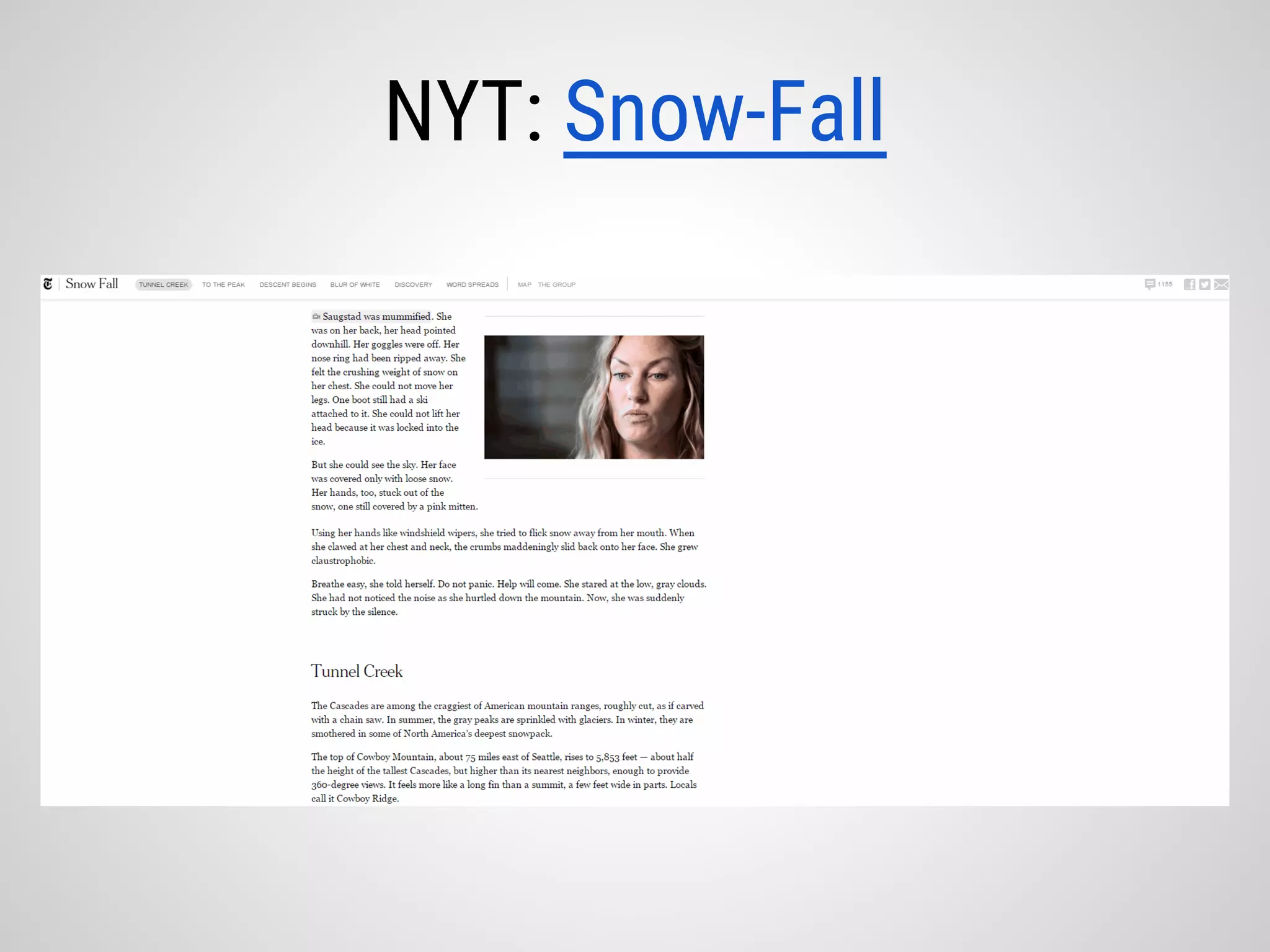 NYT: Snow-Fall
 