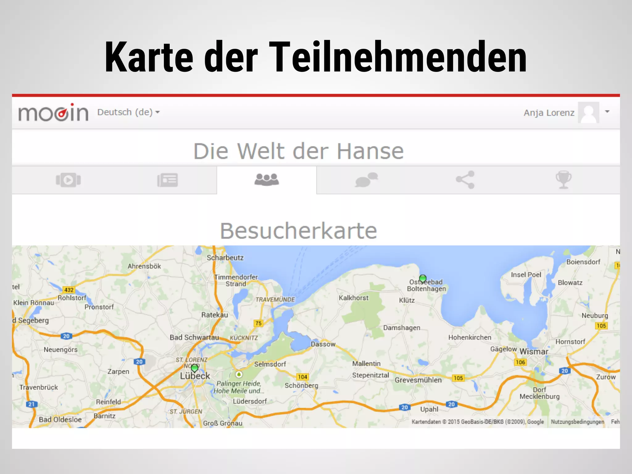 Karte der Teilnehmenden
 