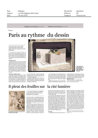 Pays : Belgique Périodicité : Quotidien
Support : La Libre Belgique (Arts Libre) Diffusion : NC
Date : 20 mars 2015 Catégorie : Presse écrite
 