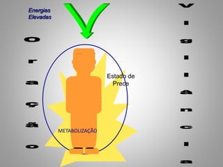 Energias
Elevadas
Estado de
Prece
METABOLIZAÇÃO
 