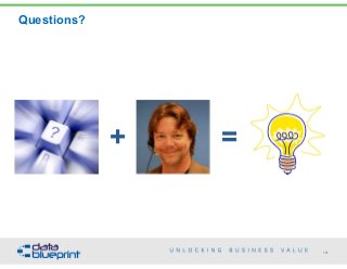 Questions?
101Copyright 2015 by Data Blueprint
+ =
 