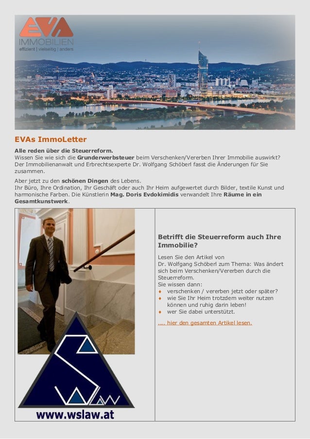 2015 03 Evas Immo Letter Steuerreform Auftragskunst