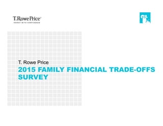 2015 FAMILY FINANCIAL TRADE-OFFS
SURVEY
T. Rowe Price
 
