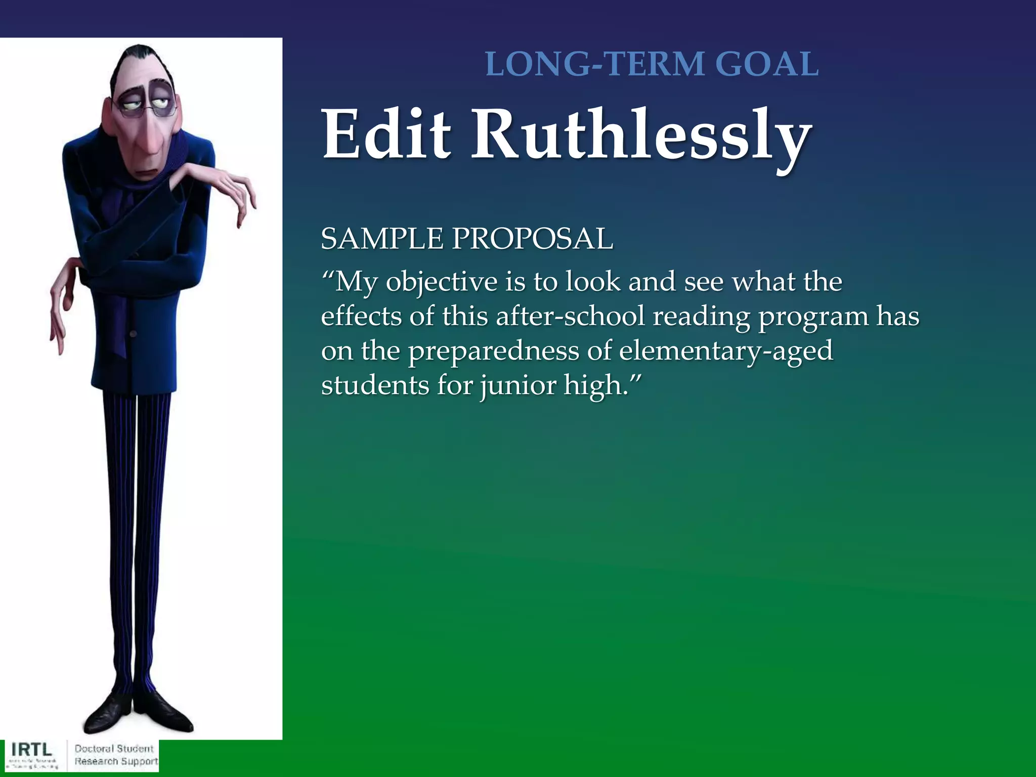 Objective / research question
• Should directly address the “critical need”
• If needing hypothesis, use:
• “Our hypothesis has been formulated, in
large part, based on the existing
literature and our own preliminary
findings demonstrating that …”
Narrative - Second Paragraph
 