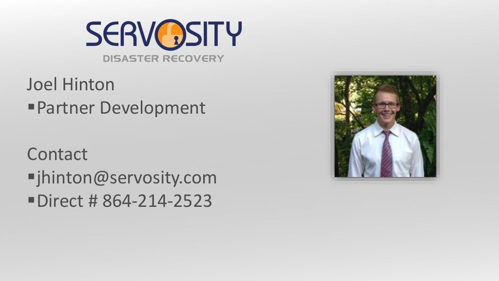 Servosity VMware DR Launch