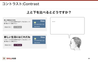SKILLHUB
コントラスト:Contrast
84
上と下を比べるとどうですか？
…
 