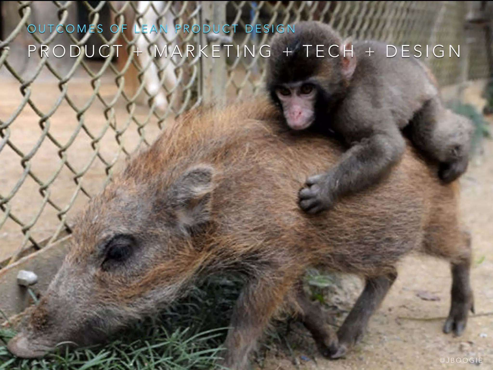 P R O D U C T + M A R K E T I N G + T E C H + D E S I G N
O U T C O M E S O F L E A N P R O D U C T D E S I G N
@ J B O O G I E
 