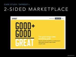 2 - S I D E D M A R K E T P L A C E
C A S E S T U D Y: TA P R O O T +
@ J B O O G I E
 