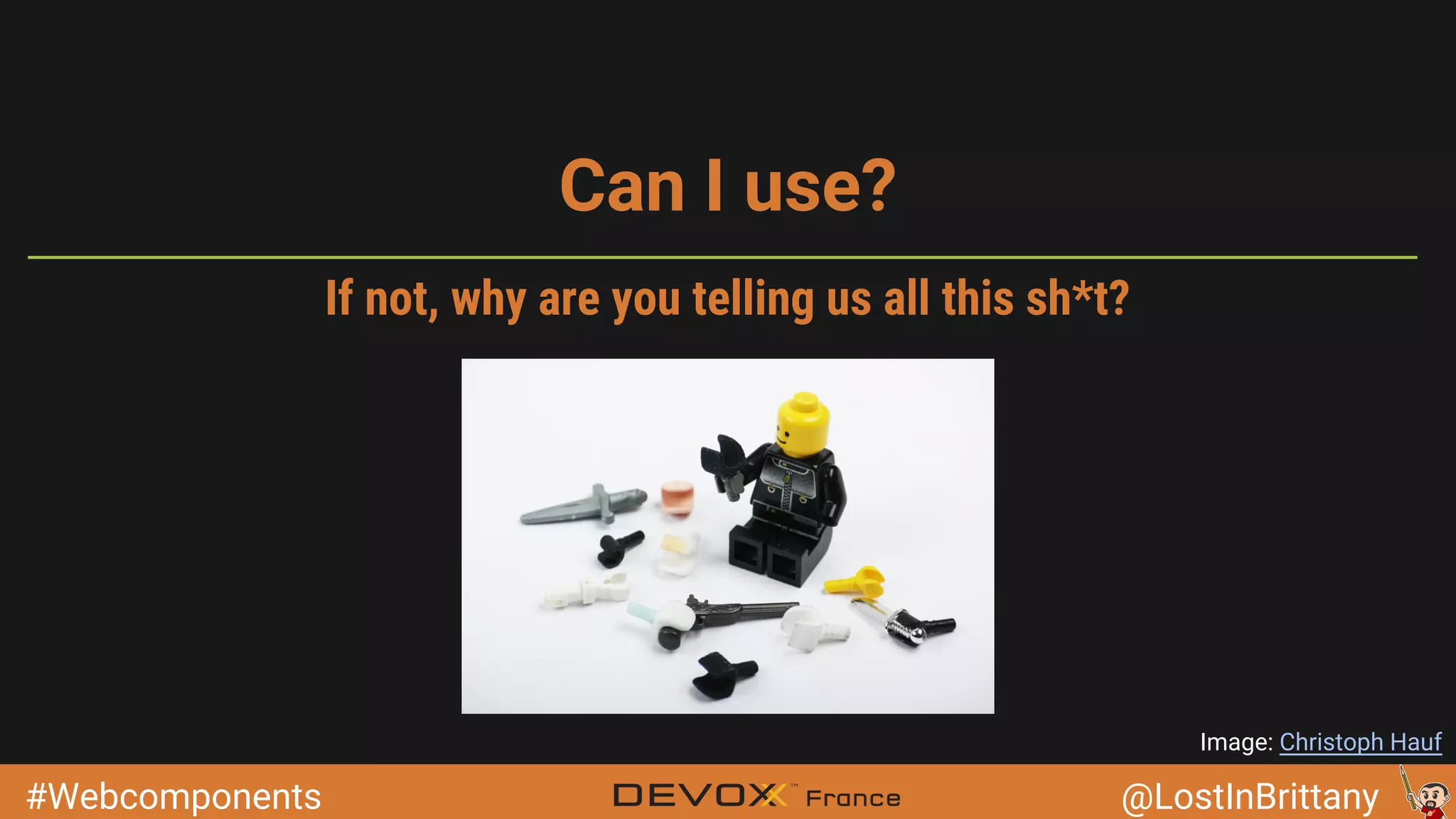 #Webcomponents @LostInBrittany Can I use? Image: Christoph Hauf If not, why are you telling us all this sh*t? 