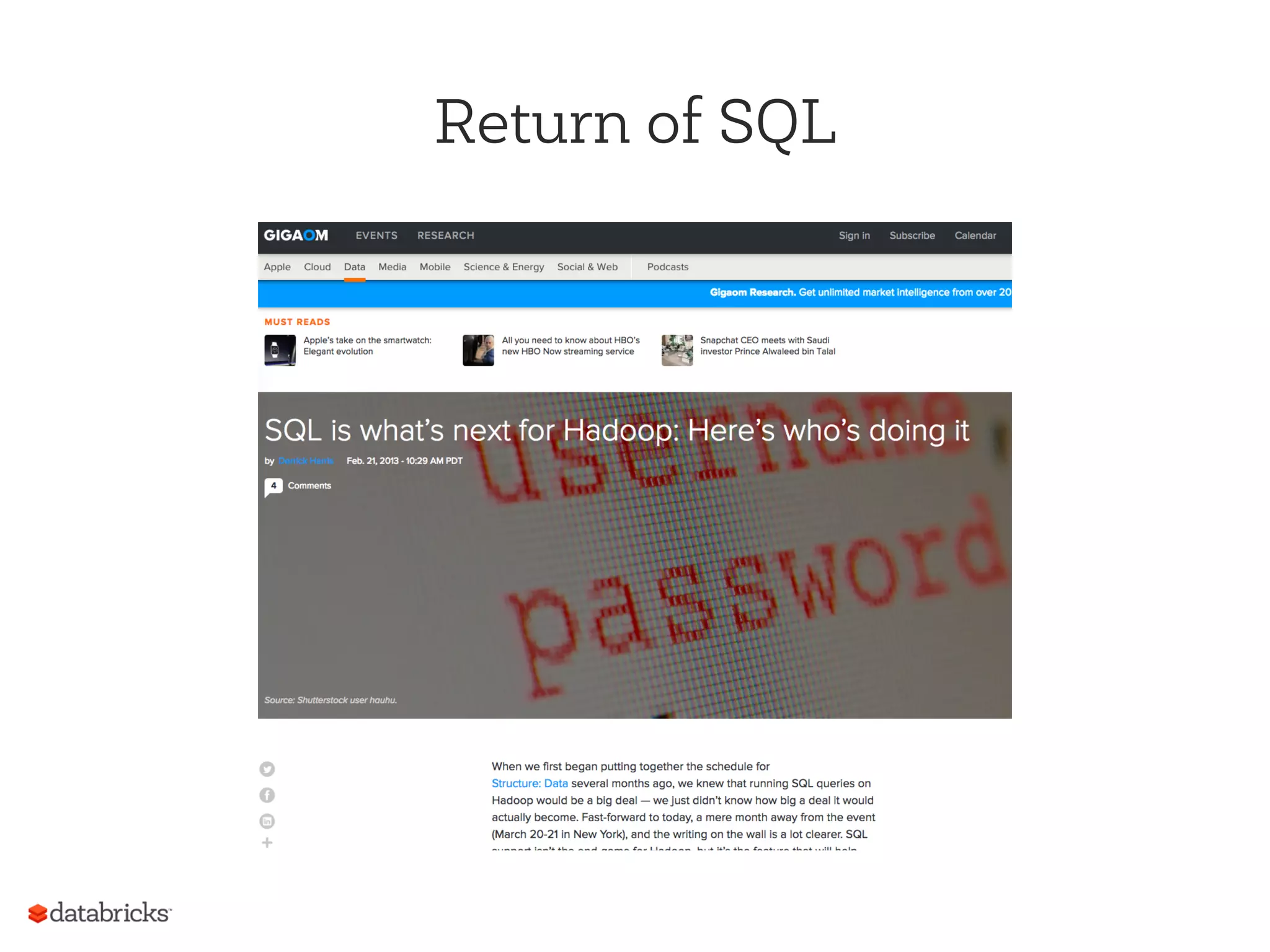 Return of SQL
 