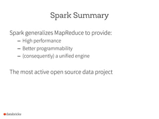 Our Experience So Far
SQL is wildly popular and important
–  100% of Databricks customers use some SQL
Schema is very usef...