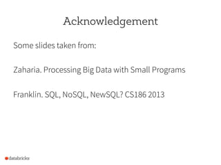 (Berkeley CS186 guest lecture) Big Data Analytics Systems: What Goes Around Comes Around