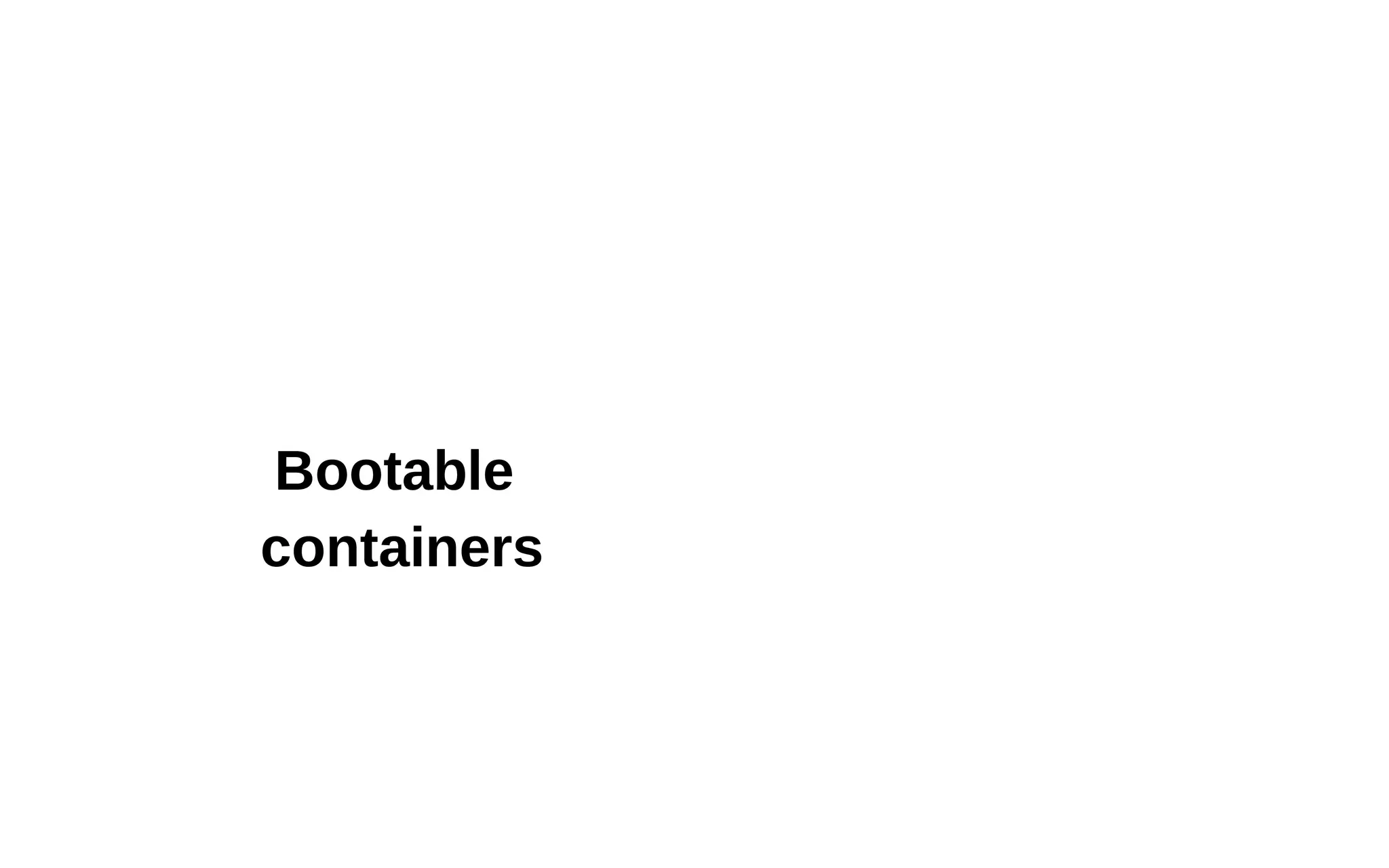 15
Bootable
containers
 