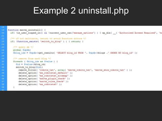 Example 2 uninstall.php
 
