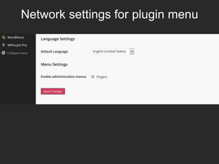Network settings for plugin menu
 