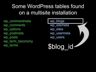 Some WordPress tables found
on a multisite installation
 