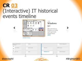 @steviephil #BrightonSEO
CR 03
(Interactive) IT historical
events timeline
 