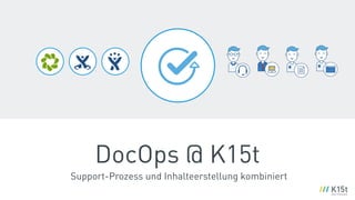 DocOps @ K15t
Support-Prozess und Inhalteerstellung kombiniert
 